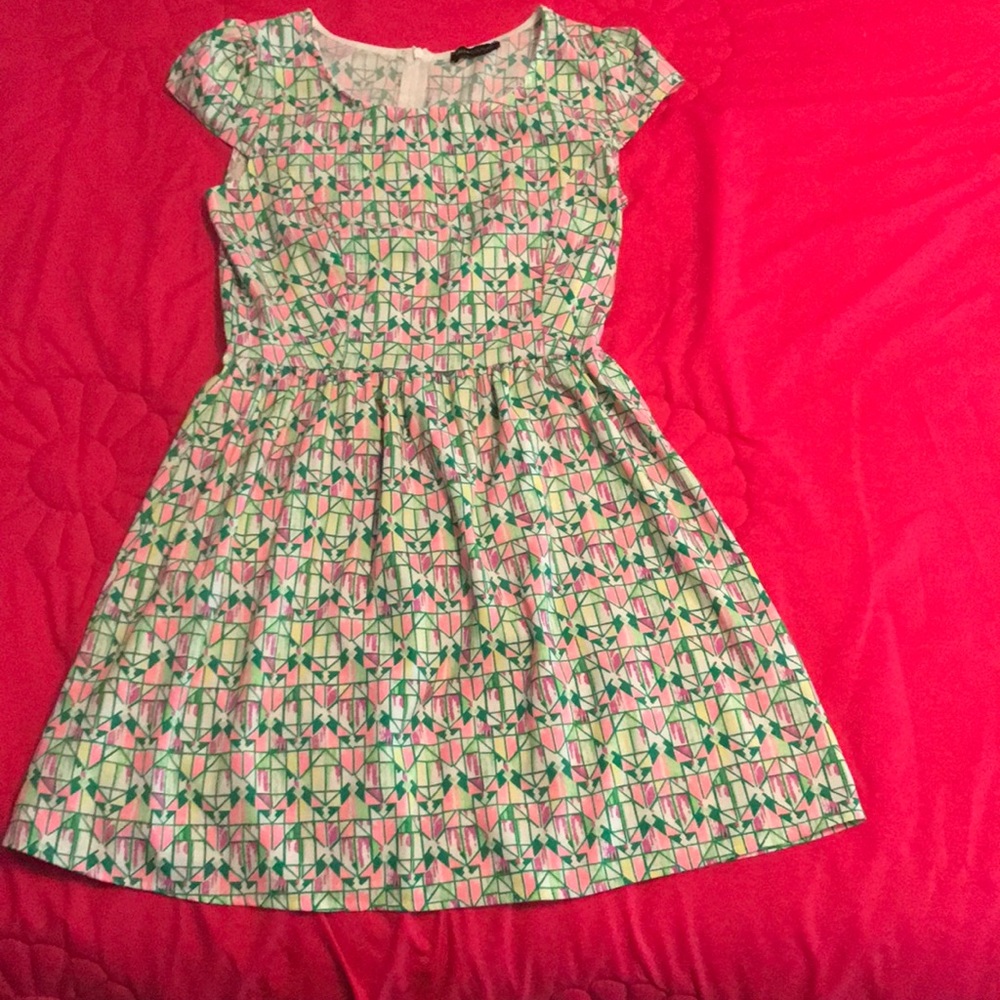 Jella Couture Pink and green formal dress